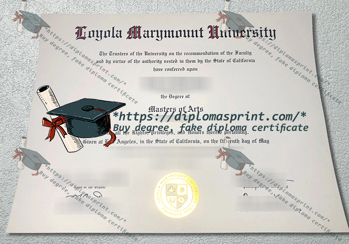 Loyola Marymount University Diploma, LMU Diploma