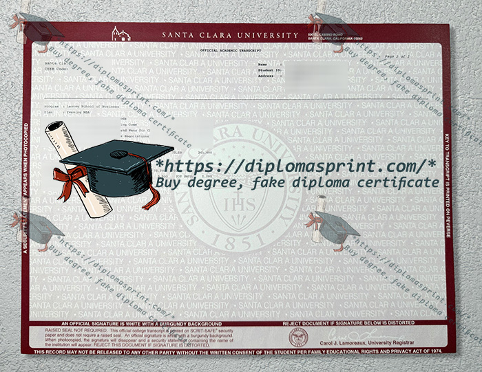Santa Clara University Transcript