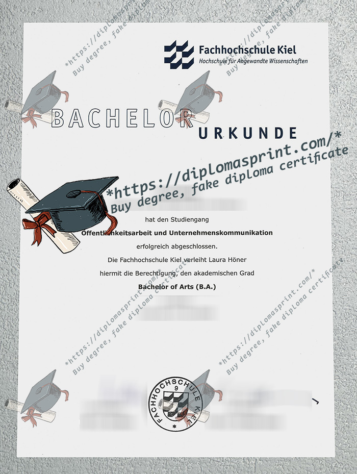 Fachhochschule Kiel Urkunde, Hochschule für Angewandte Wissenschaften Kiel Urkunde Fachhochschule Kiel Urkunde, Hochschule für Angewandte Wissenschaften Kiel Urkunde